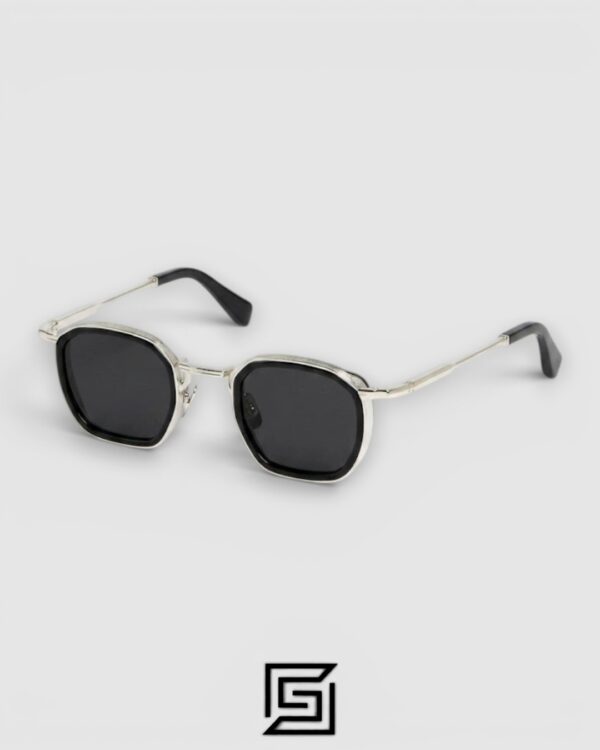 John Dalia LEO2 C164 Green/Silver Full-Rim Sunglasses with Green Lenses