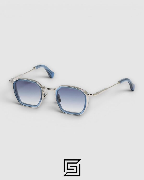 John Dalia LEO2 C164 Green/Silver Full-Rim Sunglasses with Green Lenses