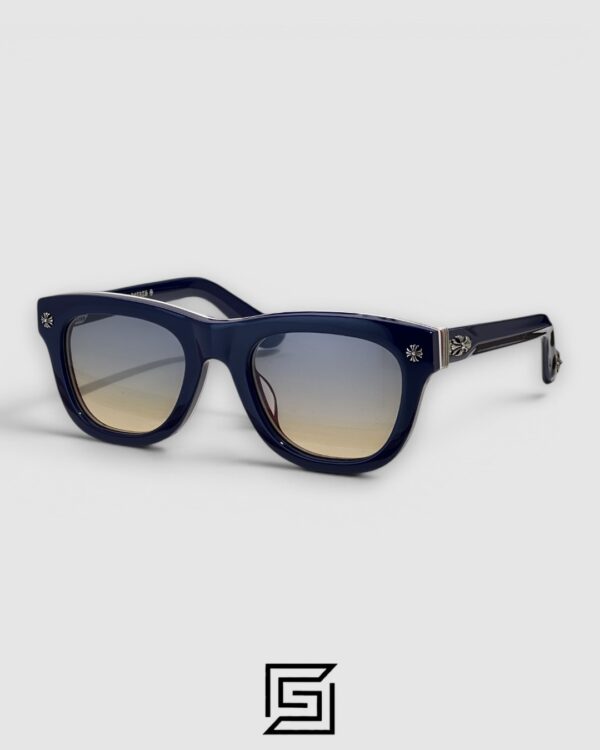 Chrome Hearts TRITITSAGAIN Black Full-Rim Sunglasses with Zeiss Blue Lenses