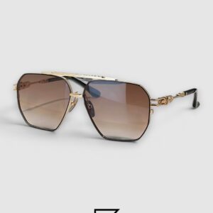 Chrome Heart Ripping Silver Frame Grey Gradient Lenses Sunglasses