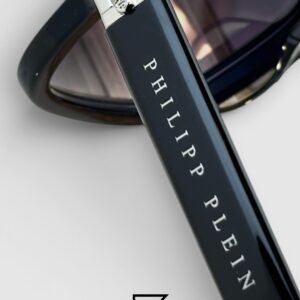 Philipp Plein LIGHT FIGHTER VPP021 Black Frame Sunglasses with Black Lenses and Silver Details - Image 4