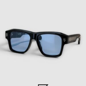 ⁦ESTOQUE Black Frame Black Lenses Gold Arm⁩ - الصورة ⁦3⁩