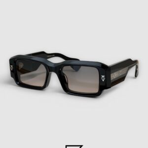 ⁦ROSSI Black Frame Blue Lenses Gold Arm⁩ - الصورة ⁦1⁩