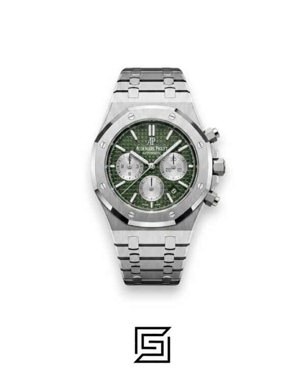 Royal Oak WF0851 Chronograph Green Tapisserie Silver Dial – Stainless Steel
