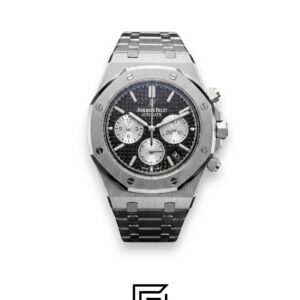 ⁦Royal Oak WF0851 Chronograph Black Tapisserie Silver Dial – Stainless Steel⁩ - الصورة ⁦1⁩