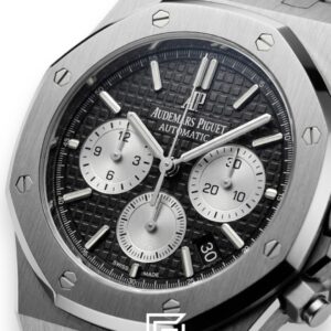 ⁦Royal Oak WF0851 Chronograph Black Tapisserie Silver Dial – Stainless Steel⁩ - الصورة ⁦2⁩