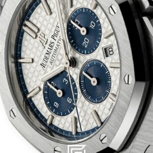 ⁦Royal Oak WF0851 Chronograph White Tapisserie Blue Dial – Stainless Steel⁩ - الصورة ⁦2⁩