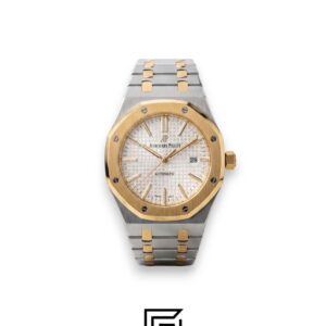 ⁦Royal Oak WF0851 Automatic Half Gold Stainless Steel 316 with Silver Flat Tapisserie Dial⁩ - الصورة ⁦1⁩