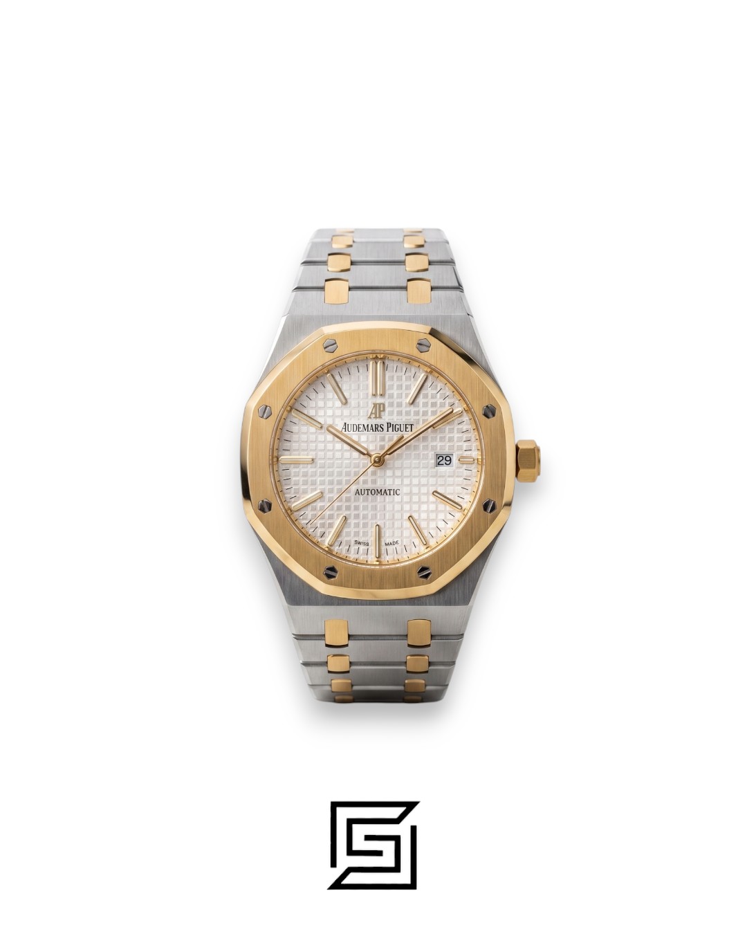 ⁦Royal Oak WF0851 Automatic Half Gold Stainless Steel 316 with Silver Flat Tapisserie Dial⁩ - الصورة ⁦1⁩