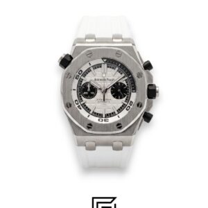 ⁦Royal Oak OffShore WF0851 Quartz 2 Counters Rubber White⁩ - الصورة ⁦1⁩