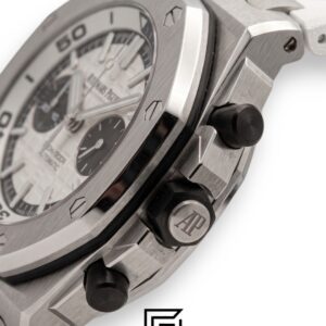 ⁦Royal Oak OffShore WF0851 Quartz 2 Counters Rubber White⁩ - الصورة ⁦3⁩