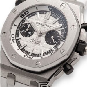 ⁦Royal Oak OffShore WF0851 Quartz 2 Counters Rubber White⁩ - الصورة ⁦2⁩