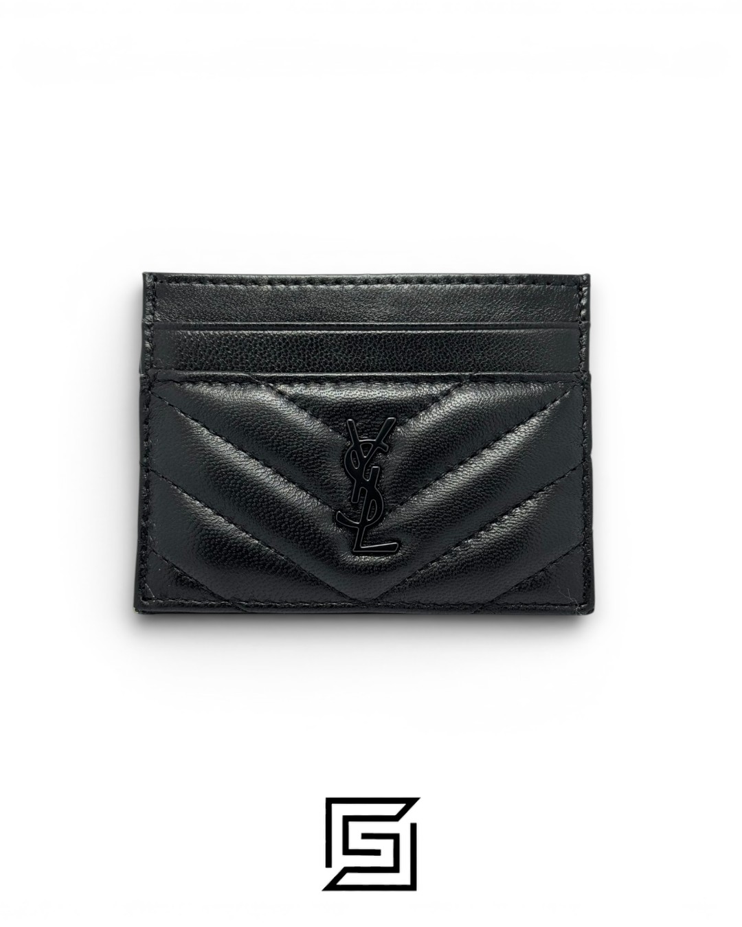 YSL 50085 Credit Card Magnetic Holder Black - Image 1