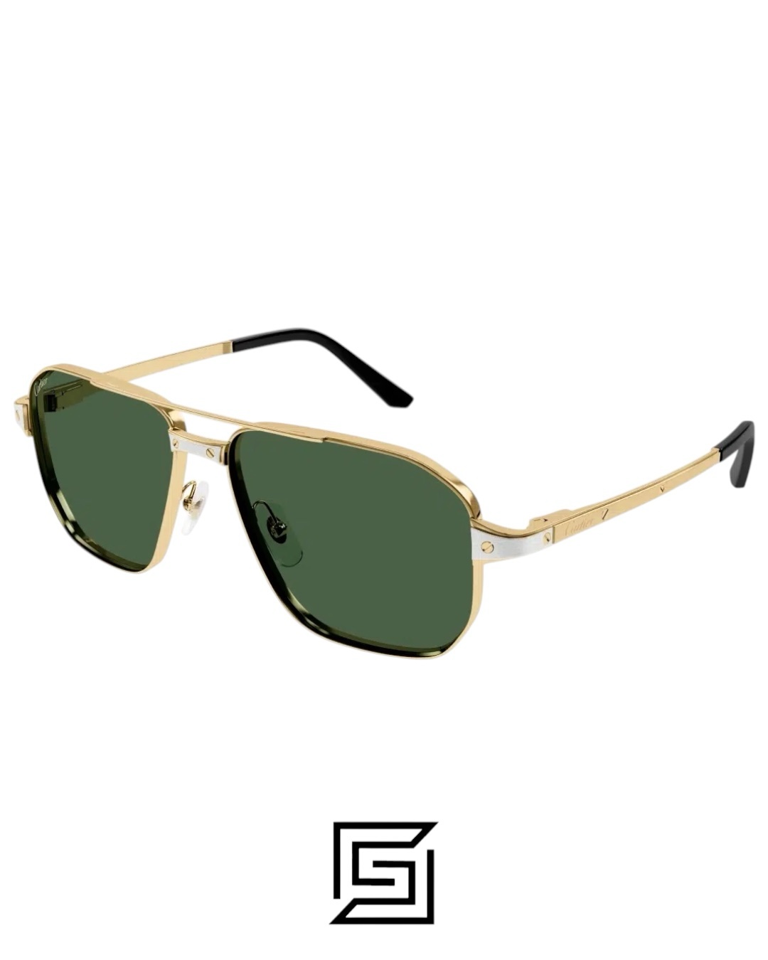 ⁦CT0424S - 002 Half Gold Frame G15 Lenses⁩ - الصورة ⁦1⁩